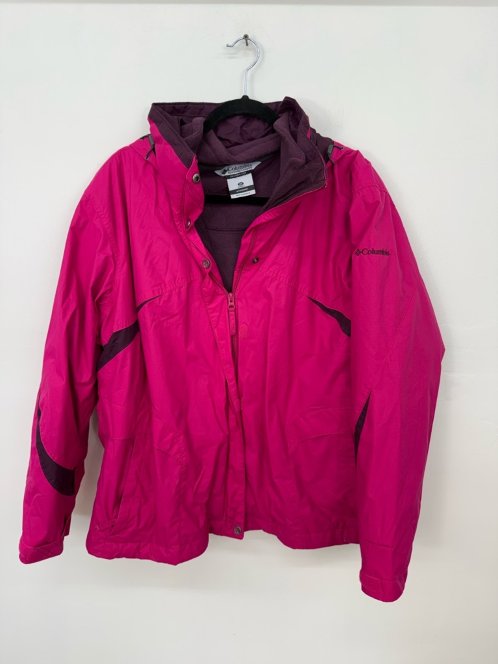 Columbia Interchangable Women’s Pink Hooded Coat